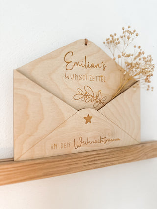 Weihnachtsbrief I Wunschzettel aus Holz