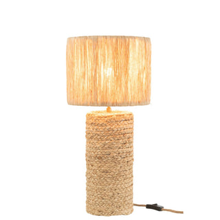 Tischlampe aus Bananenblättern und Jute